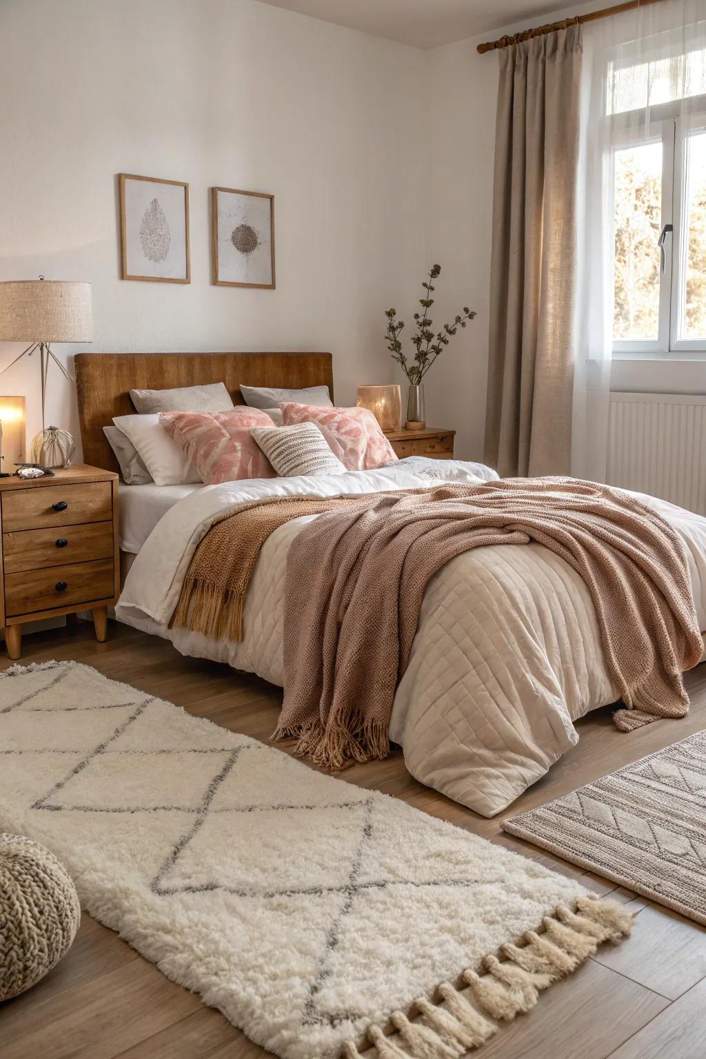 Multiple layers of texture designed for an inviting, warm room.