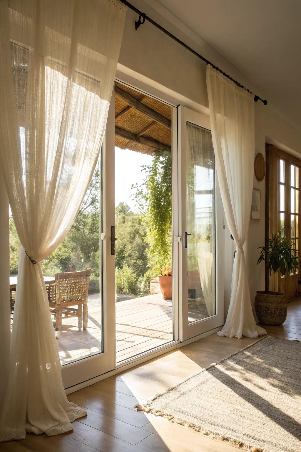 Weightless material offers privacy without losing light.