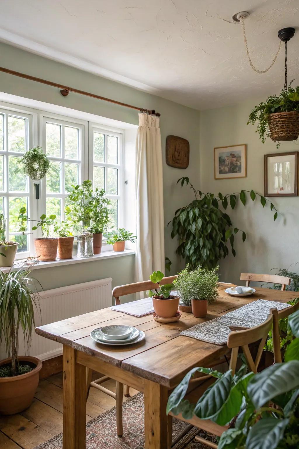 Flora breathes life into a dining area.