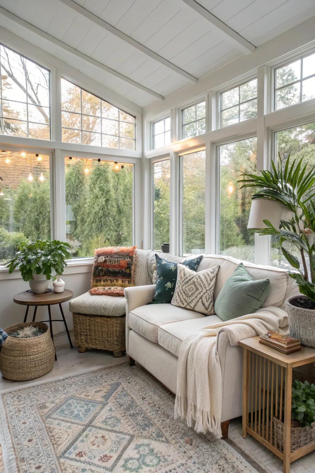 A small garage has been changed into a sanctuary with sun.