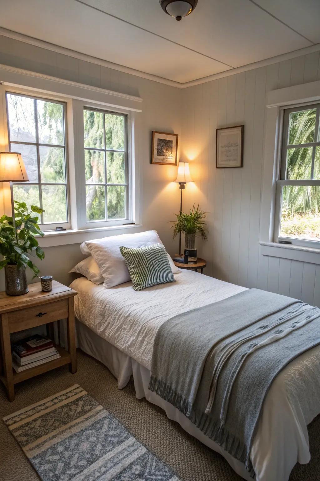 Carefully chosen lighting creates a welcoming feel.