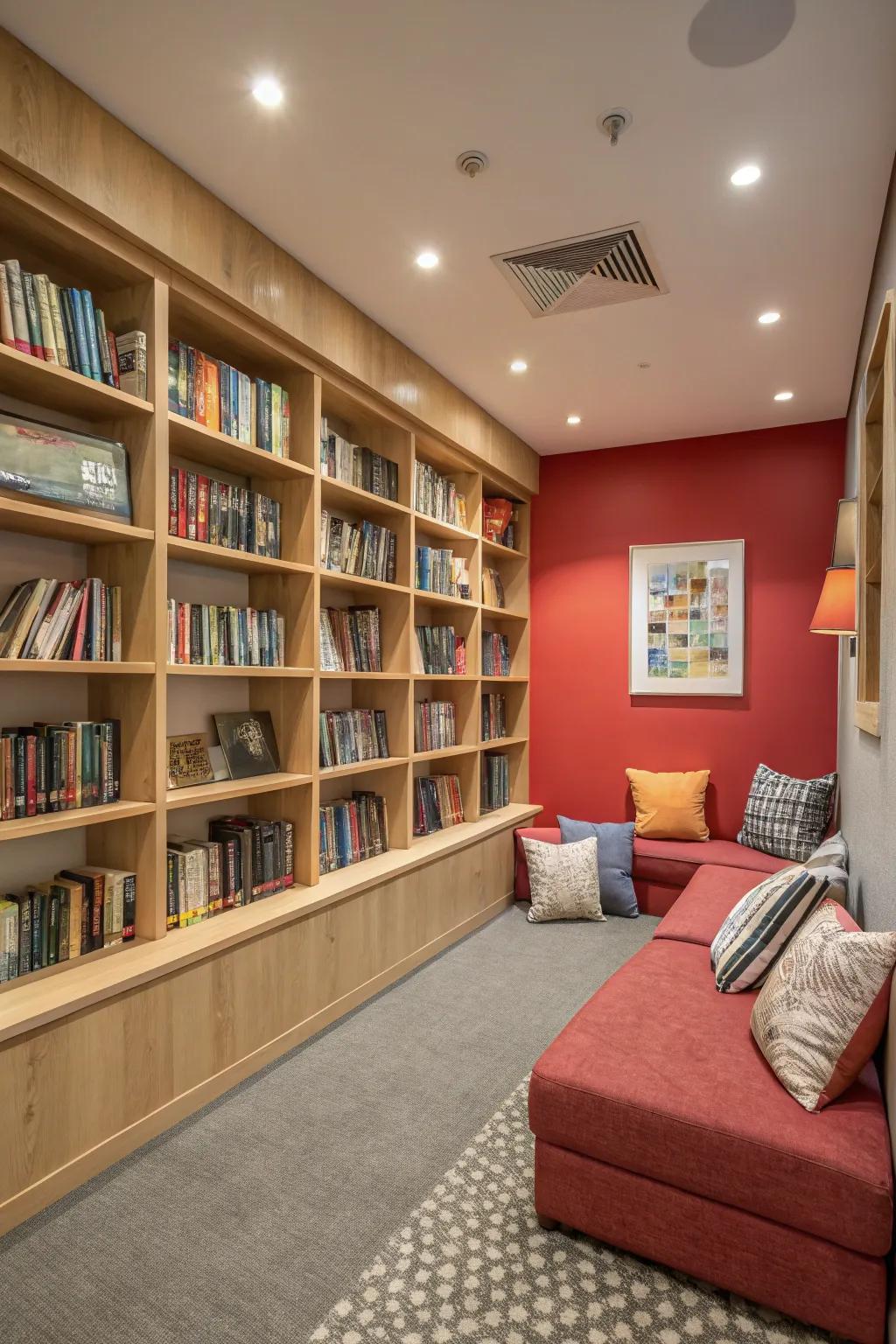 Color can profoundly affect the ambiance of your library.