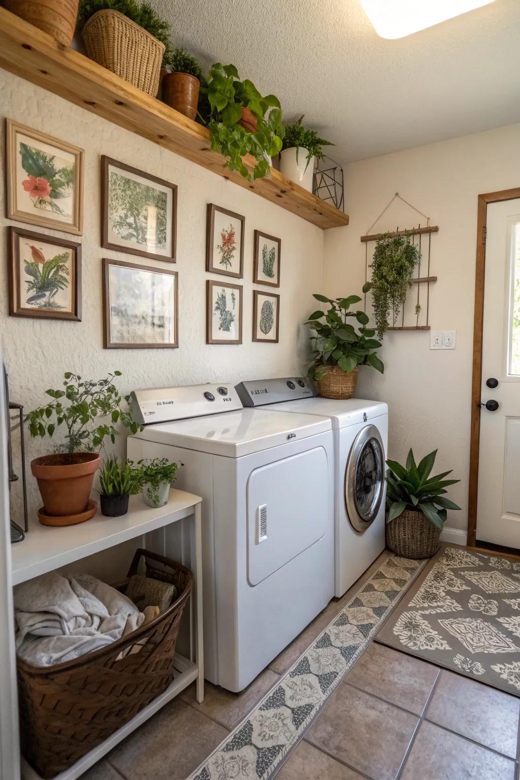 Infuse some personality into your laundry room with decorative touches.