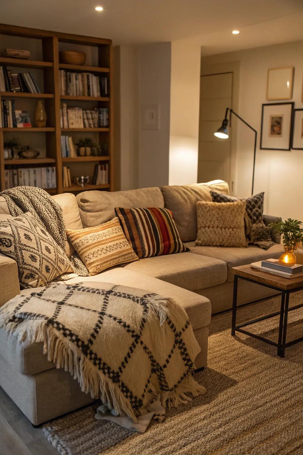 Textures contribute to the warmth and visual interest within limited areas.