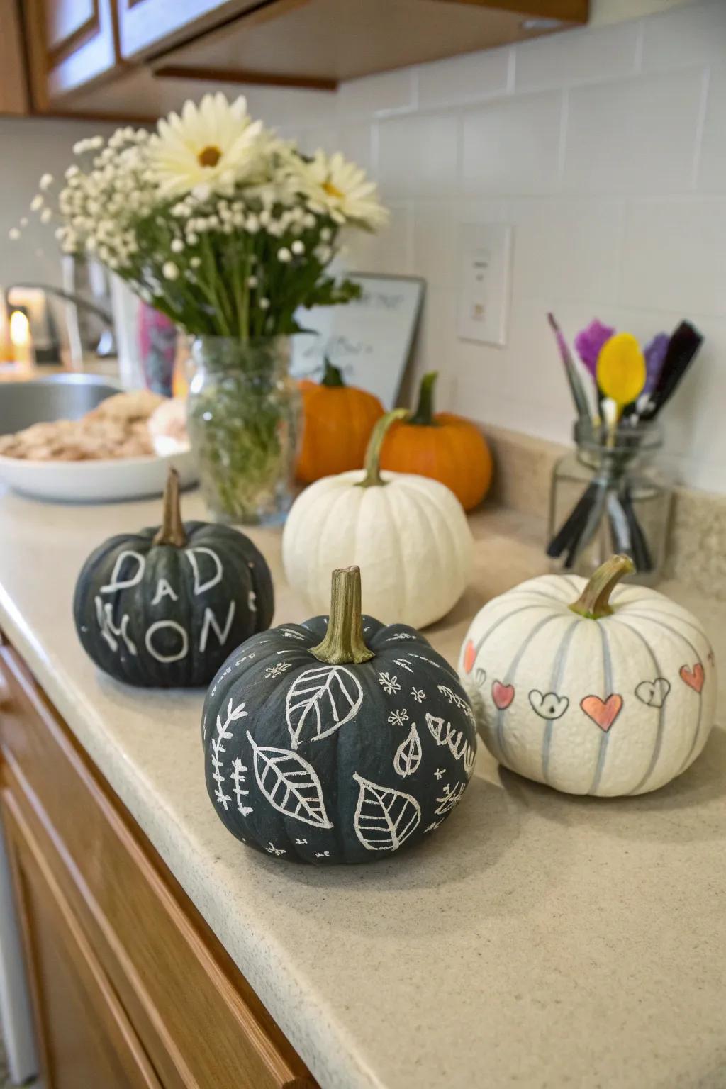 Message board pumpkins offer a custom décor solution for any event.