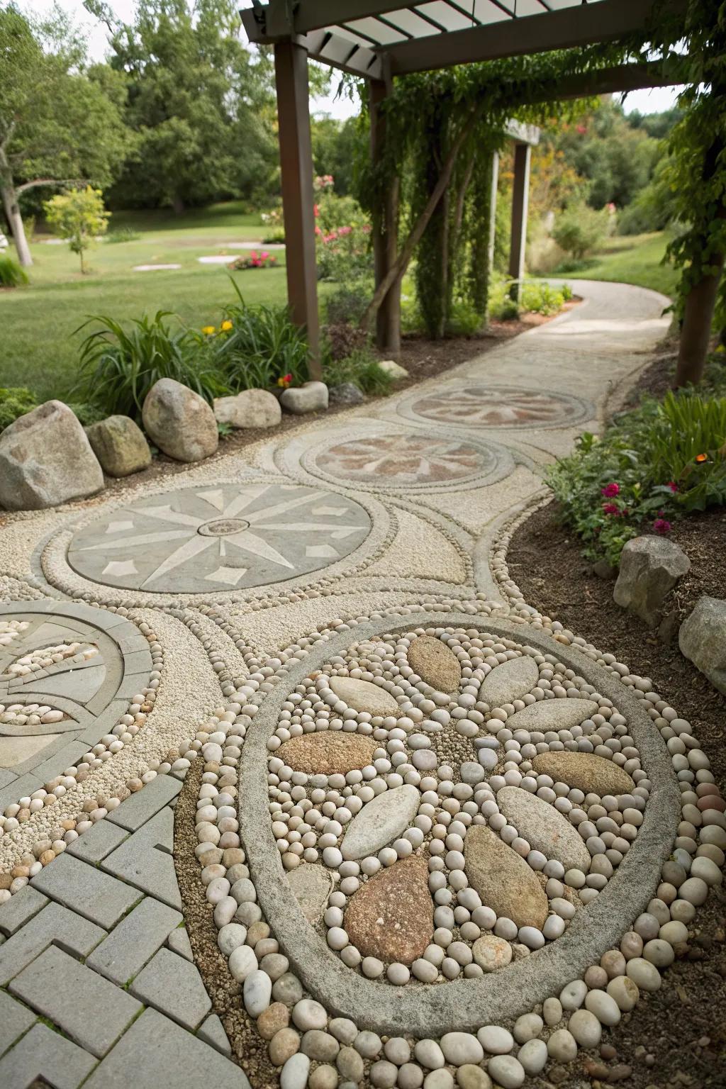 An artistic granule blueprint that contributes ingenuity to the garden floor.