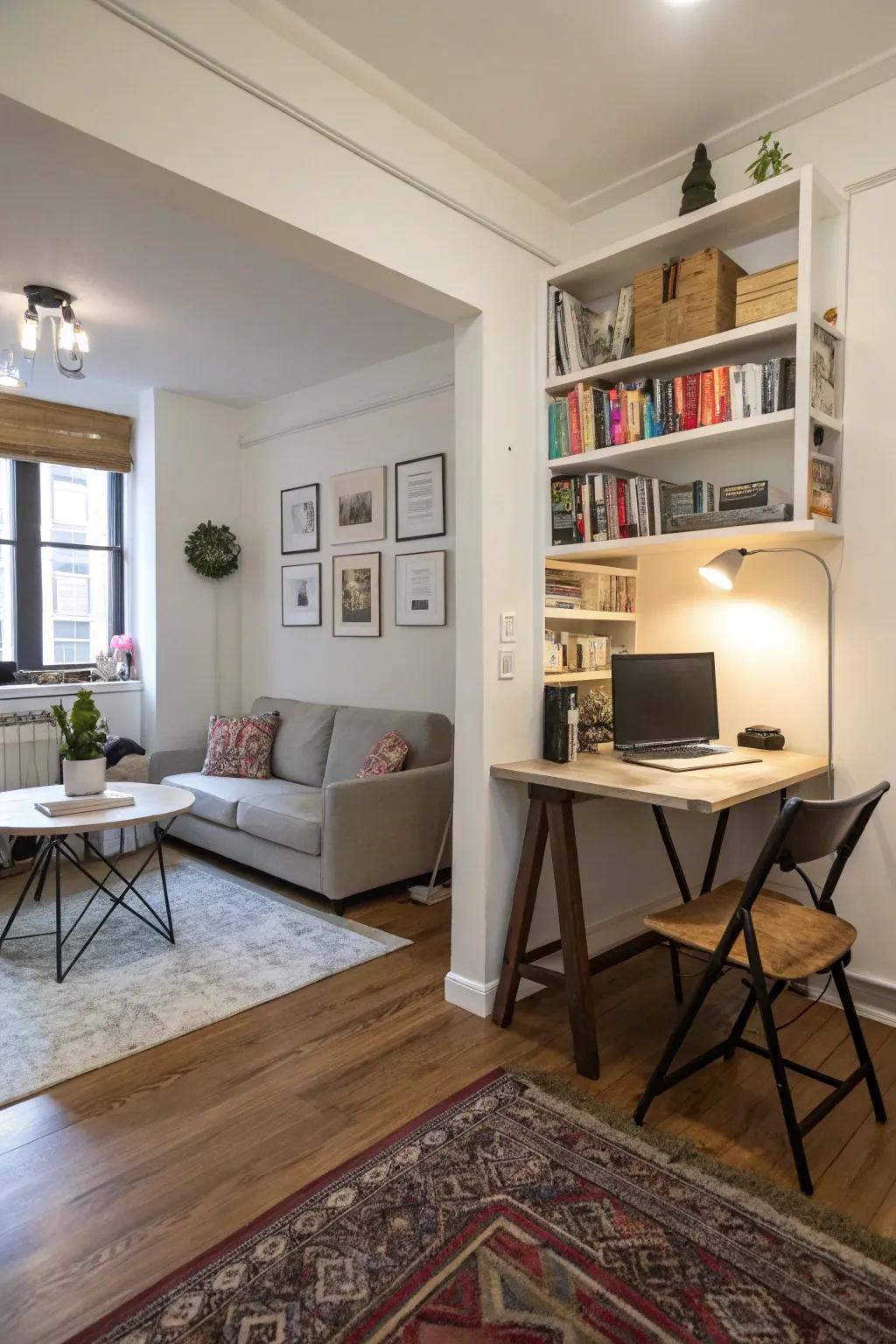 Small spaces benefit from multipurpose areas that maximize functionality.