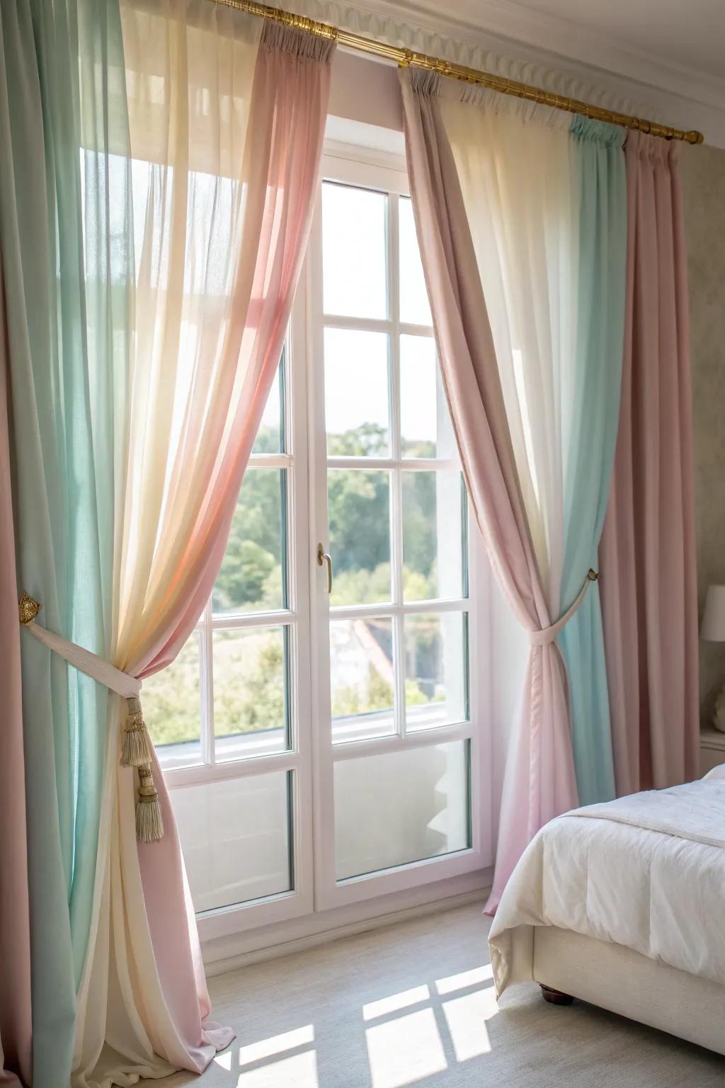 Elegant drapes contribute to both the privacy and luxurious atmosphere of your bedroom.