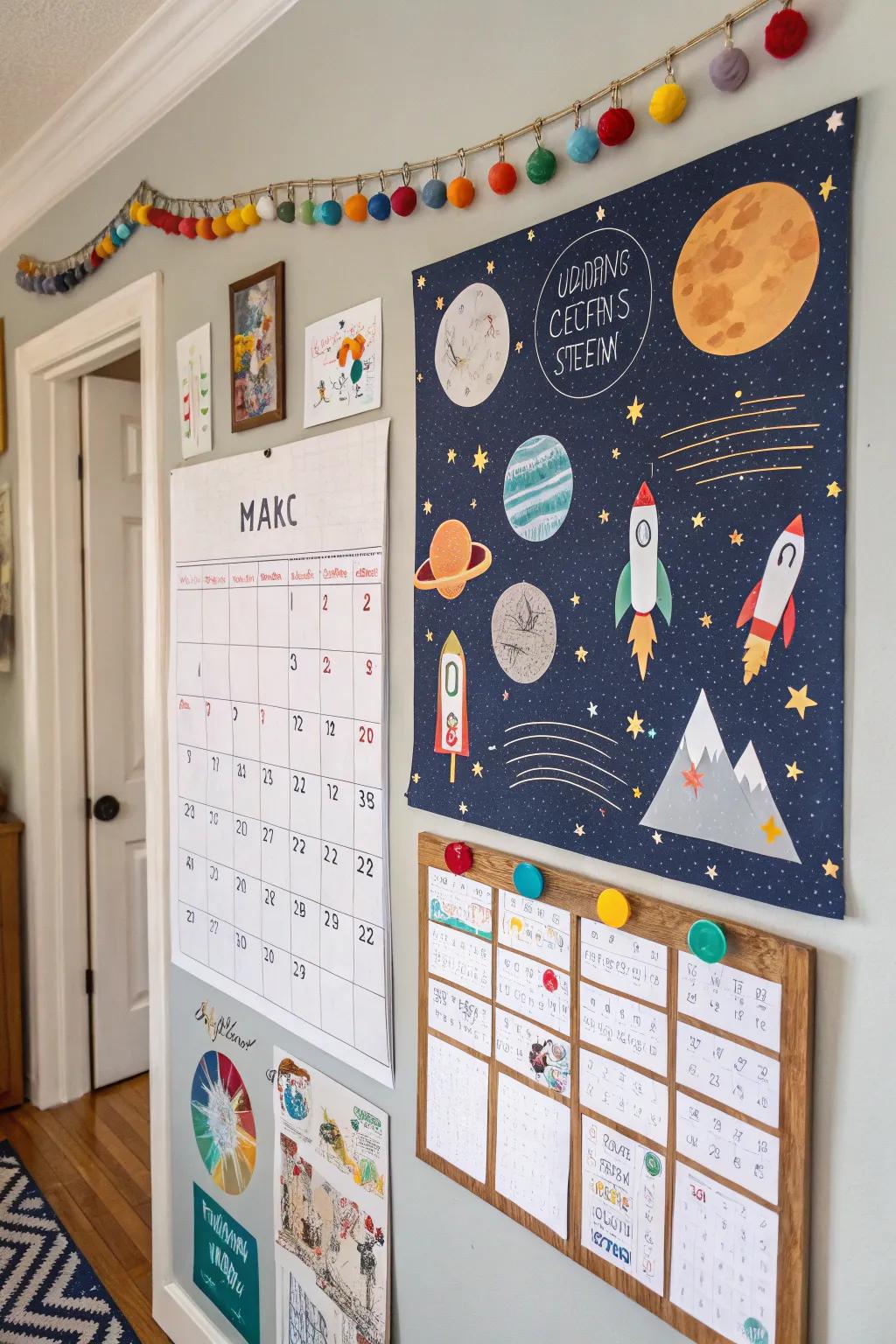 Monitor dates with a stellar themed schedule.