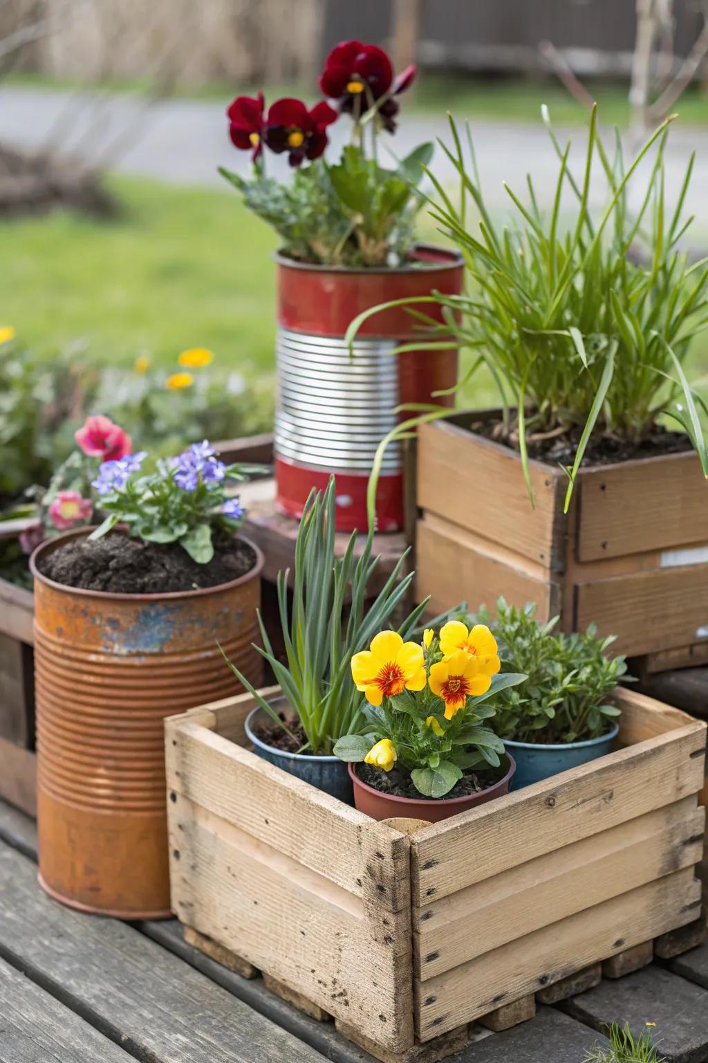 Transformed containers offer a distinctive and sustainable element to your décor.
