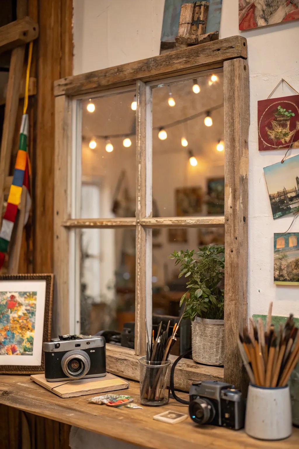 Rustic frames append allure and provoke ingenuity.