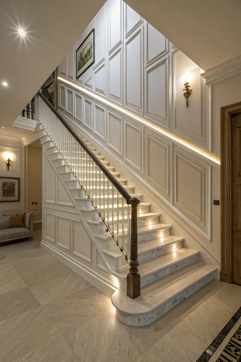 Lighting spotlights your paneling and adds a magical touch.