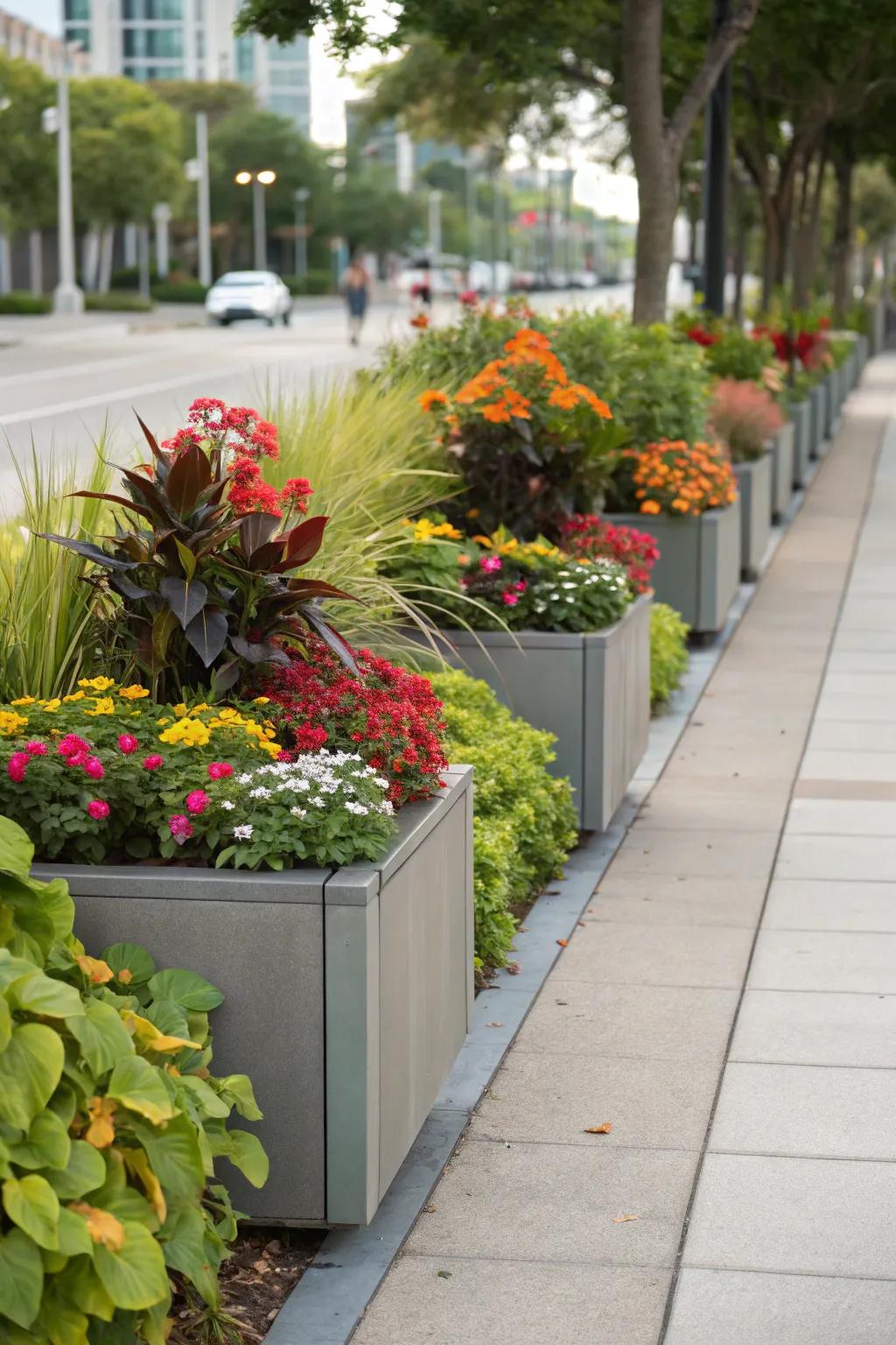 High-up planters add depth and protect your plants from being stepped on.
