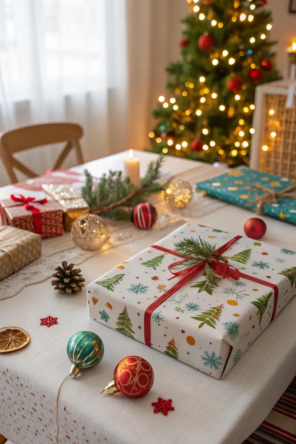 Packaging paper provides a simple, seasonal update for your table.