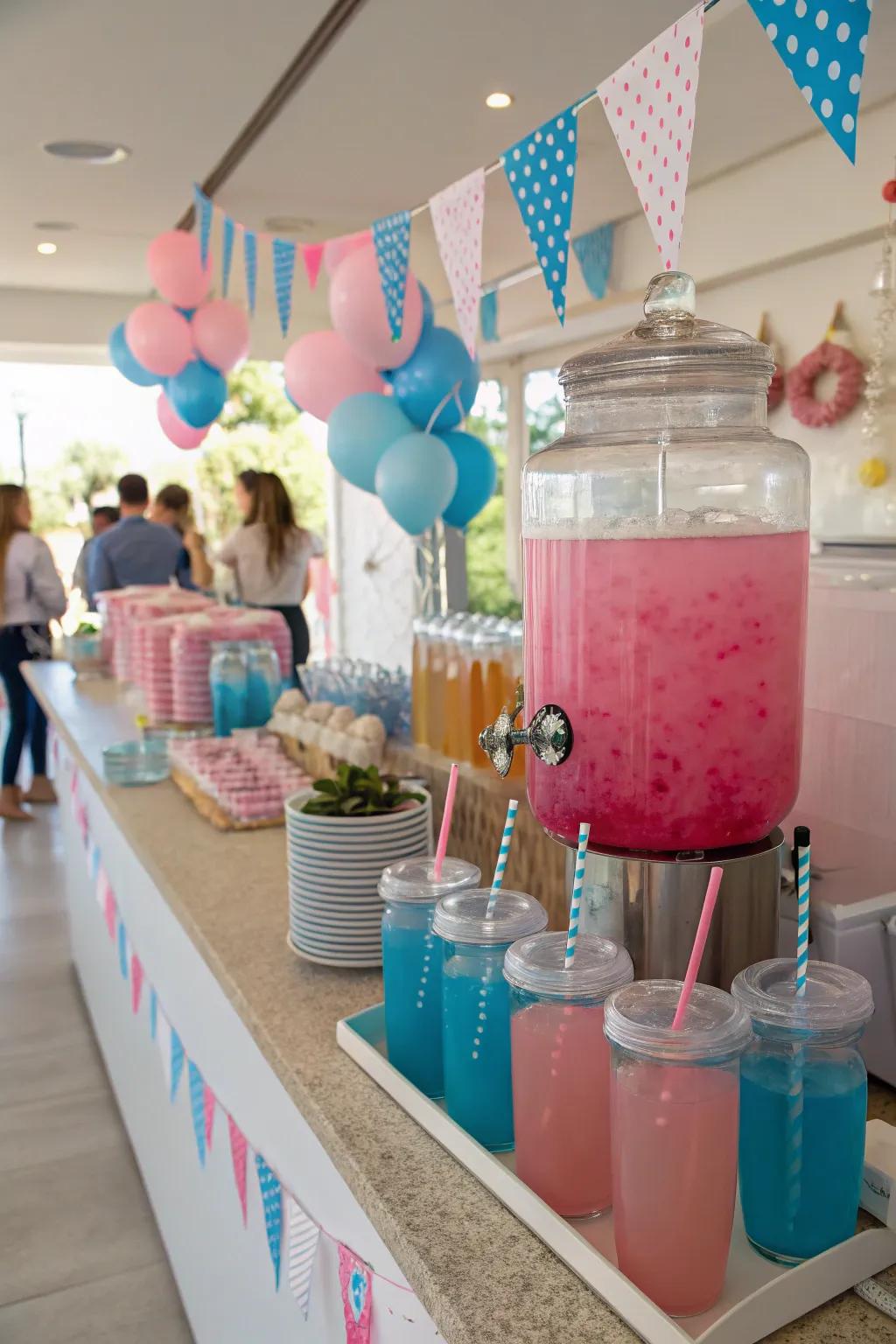 A vibrant refreshment station presenting thematic drinks to enthrall your guests.