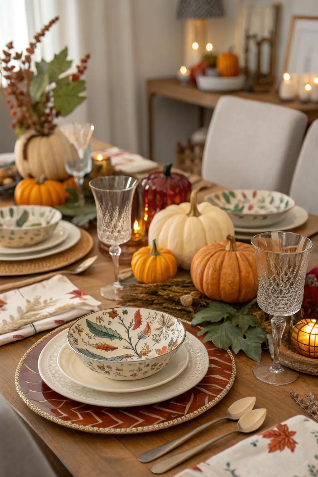 The act of combining tableware styles enriches the personality of your table.