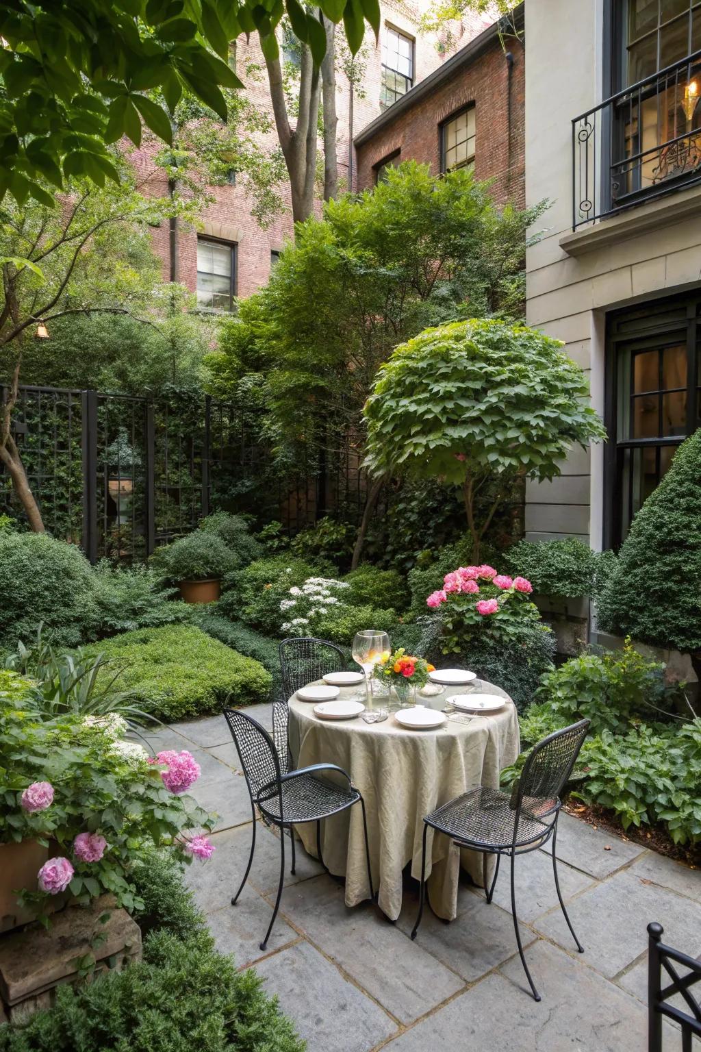 Dine outdoors in an alluring setting.