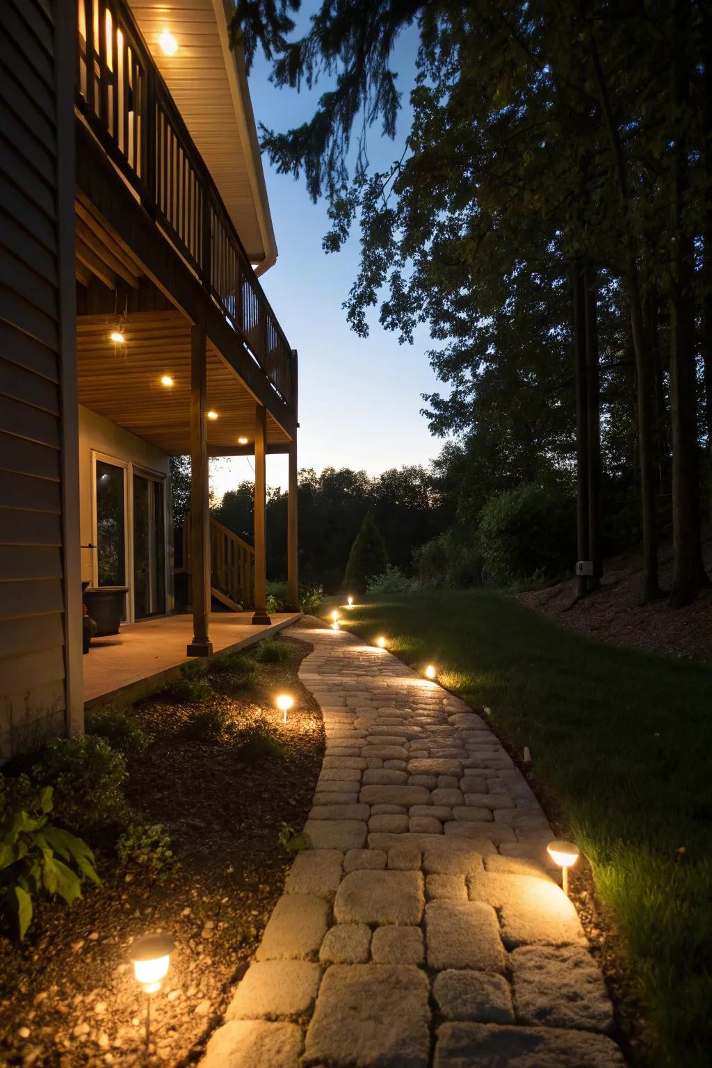 Pathway lighting ensures secure and fashionable navigation.