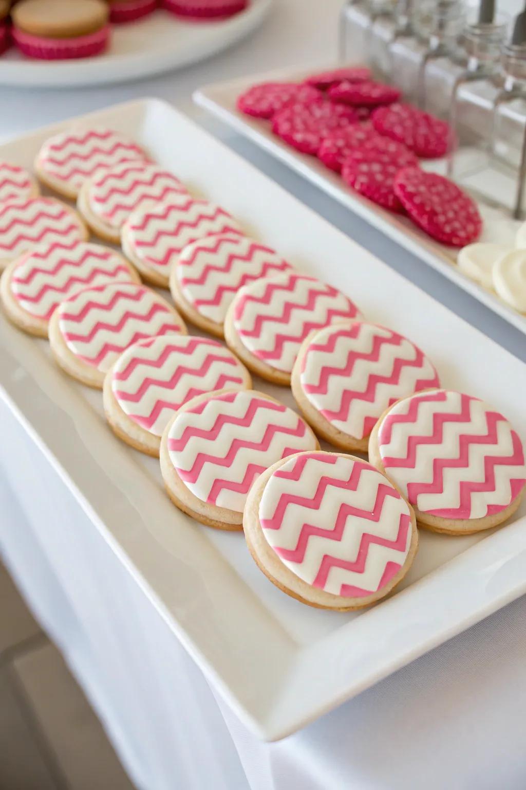 Chevron patterns for a modern touch.