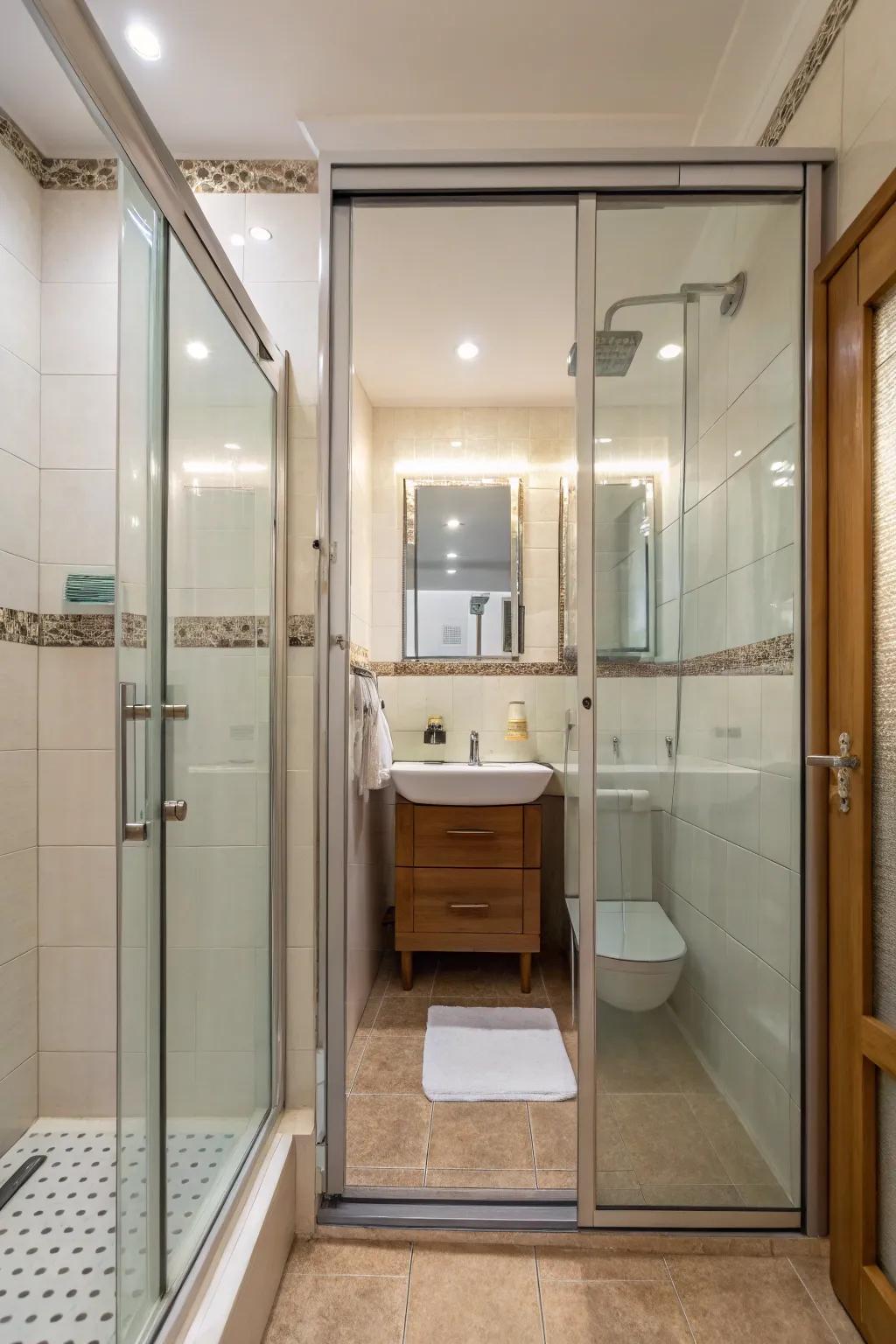 Glass entries maintain a smooth, open area.