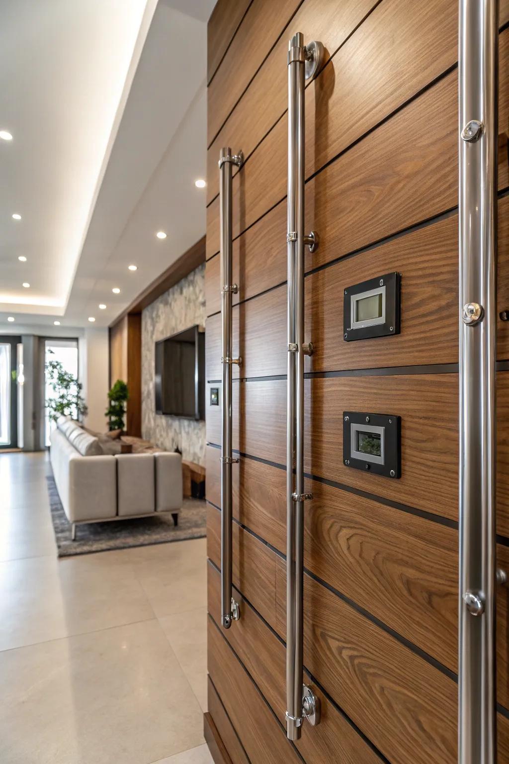 Blend materials for an eye-catching contrast.