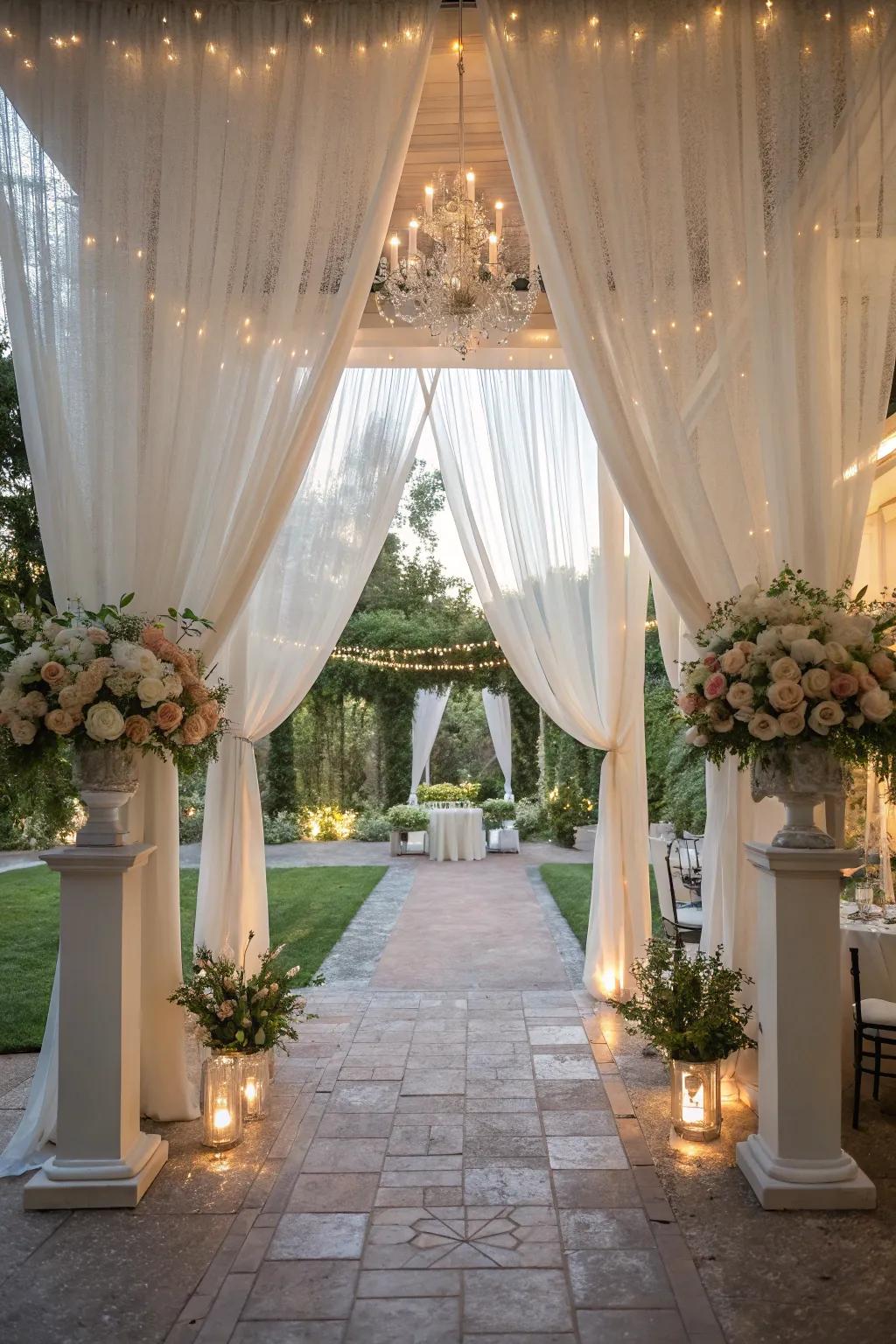 Inject subtle sophistication into your wedding using simple drapery.