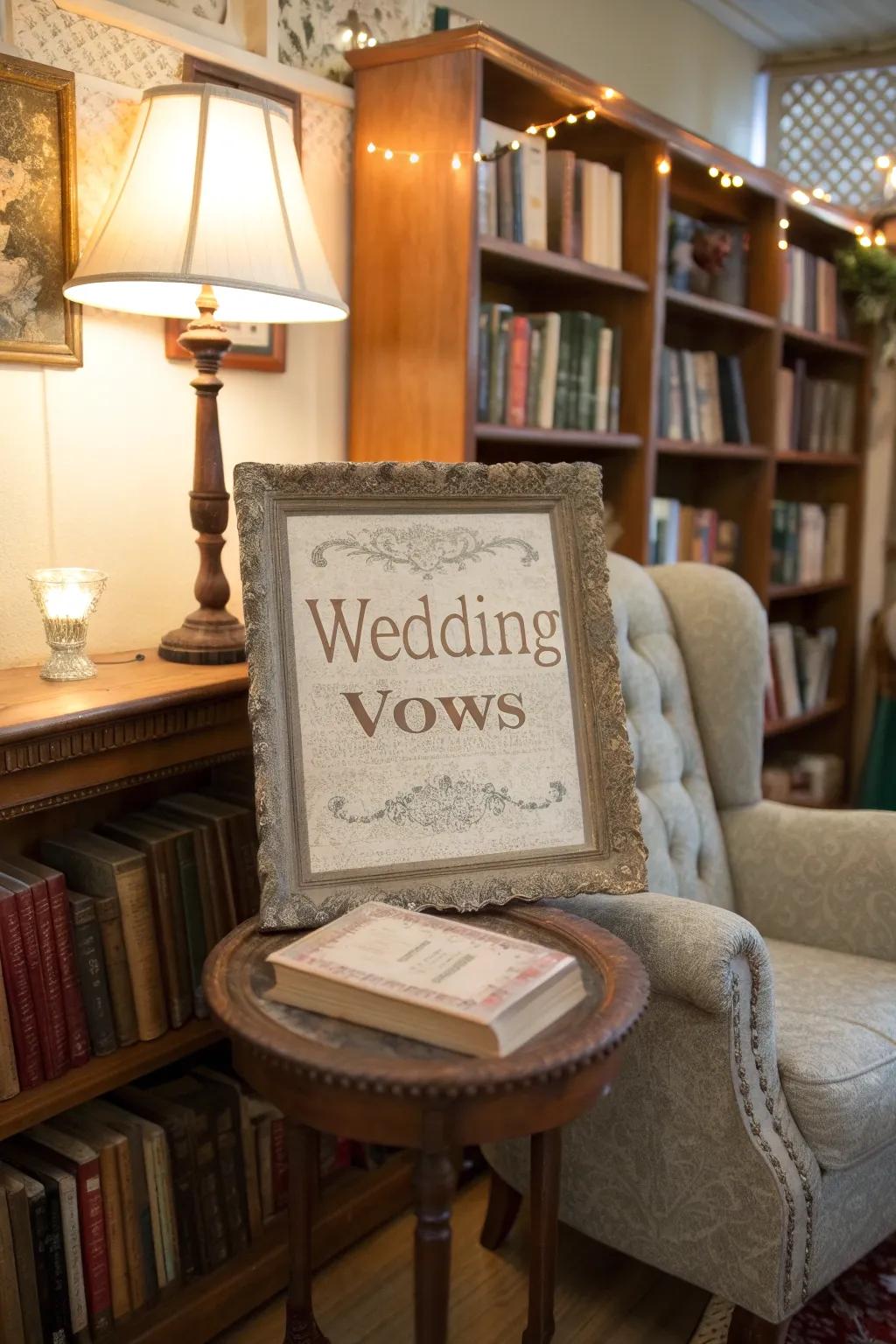 Nostalgic classic writing machine vows in a cozy reading nook.