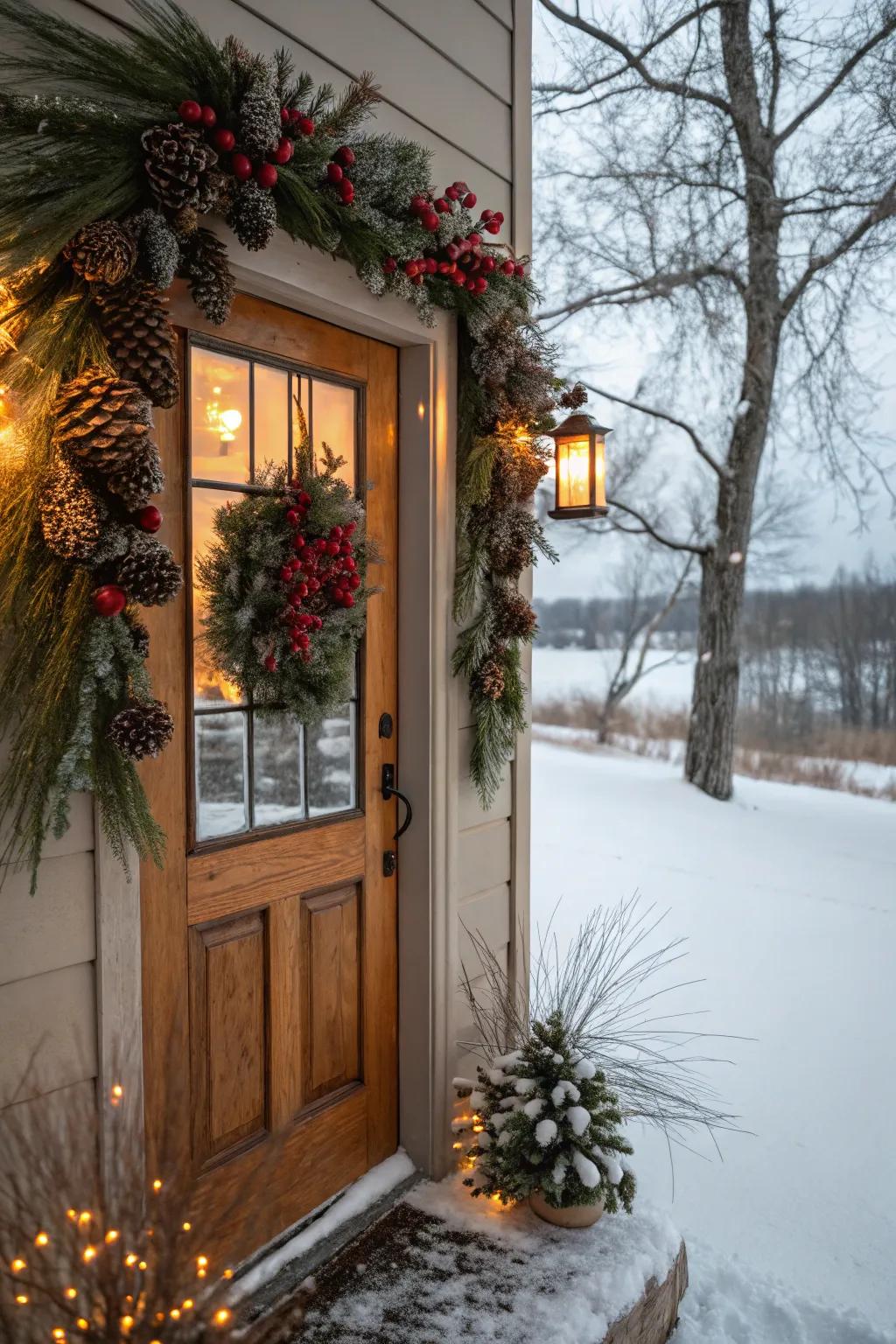 Natural components usher in the splendor of winter to your doorstep.