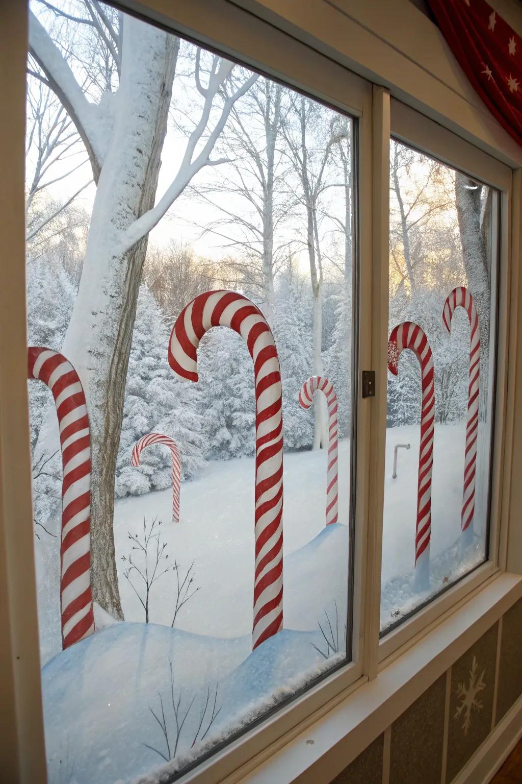 A sweet stick woods adds a touch of sweet festive fun.
