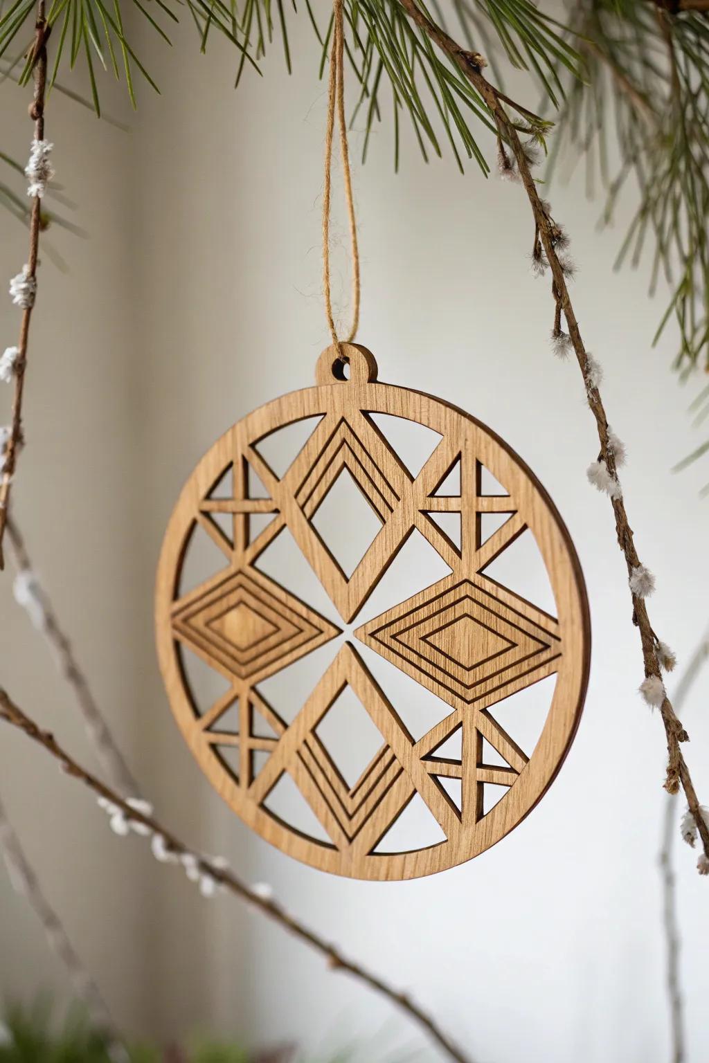 A Scandinavian-inspired, minimalist wood decoration.