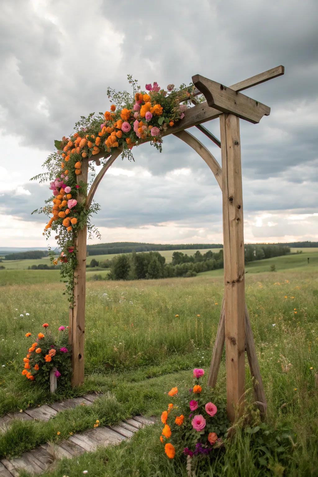 A vibrant burst of color ensures your arch commands attention.