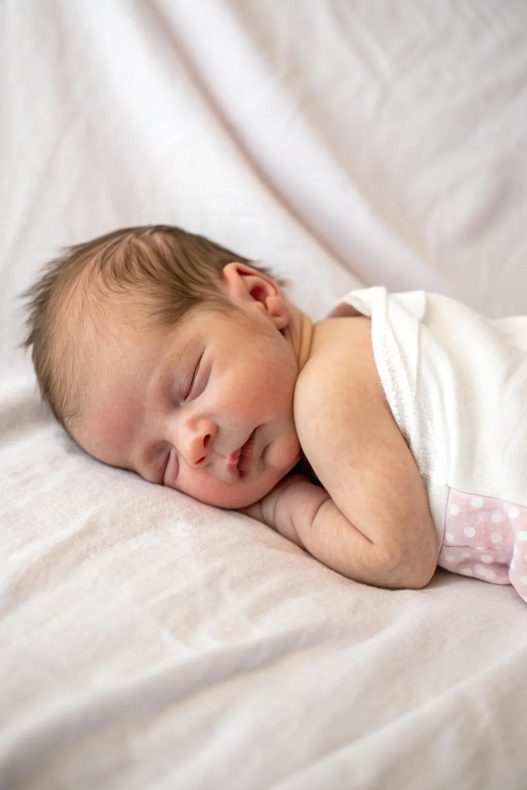 Minimalist backgrounds enhance the natural allure of your newborn.