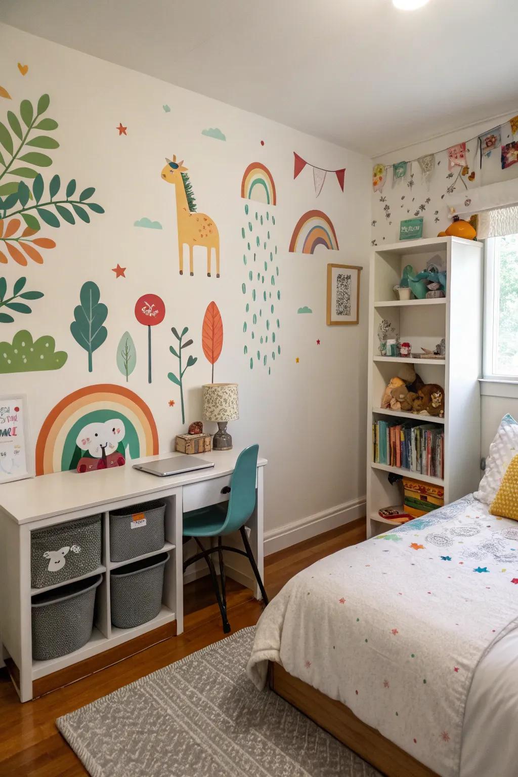 Wall stickers are a flexible way to personalize decor.