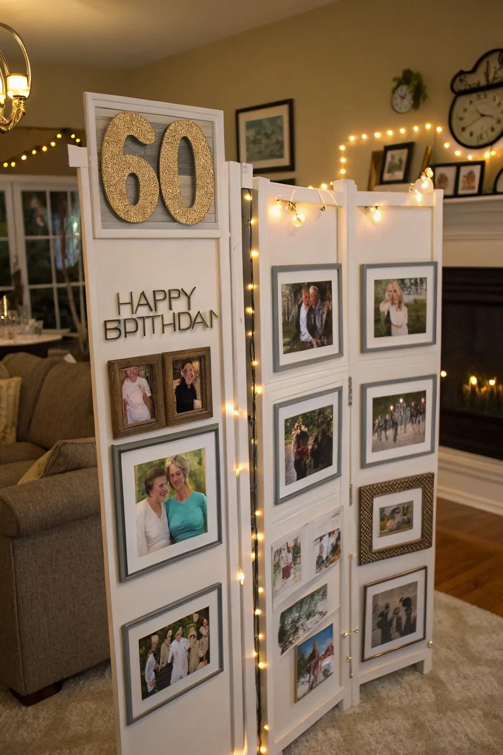 Take a trip down memory lane using a photo display.