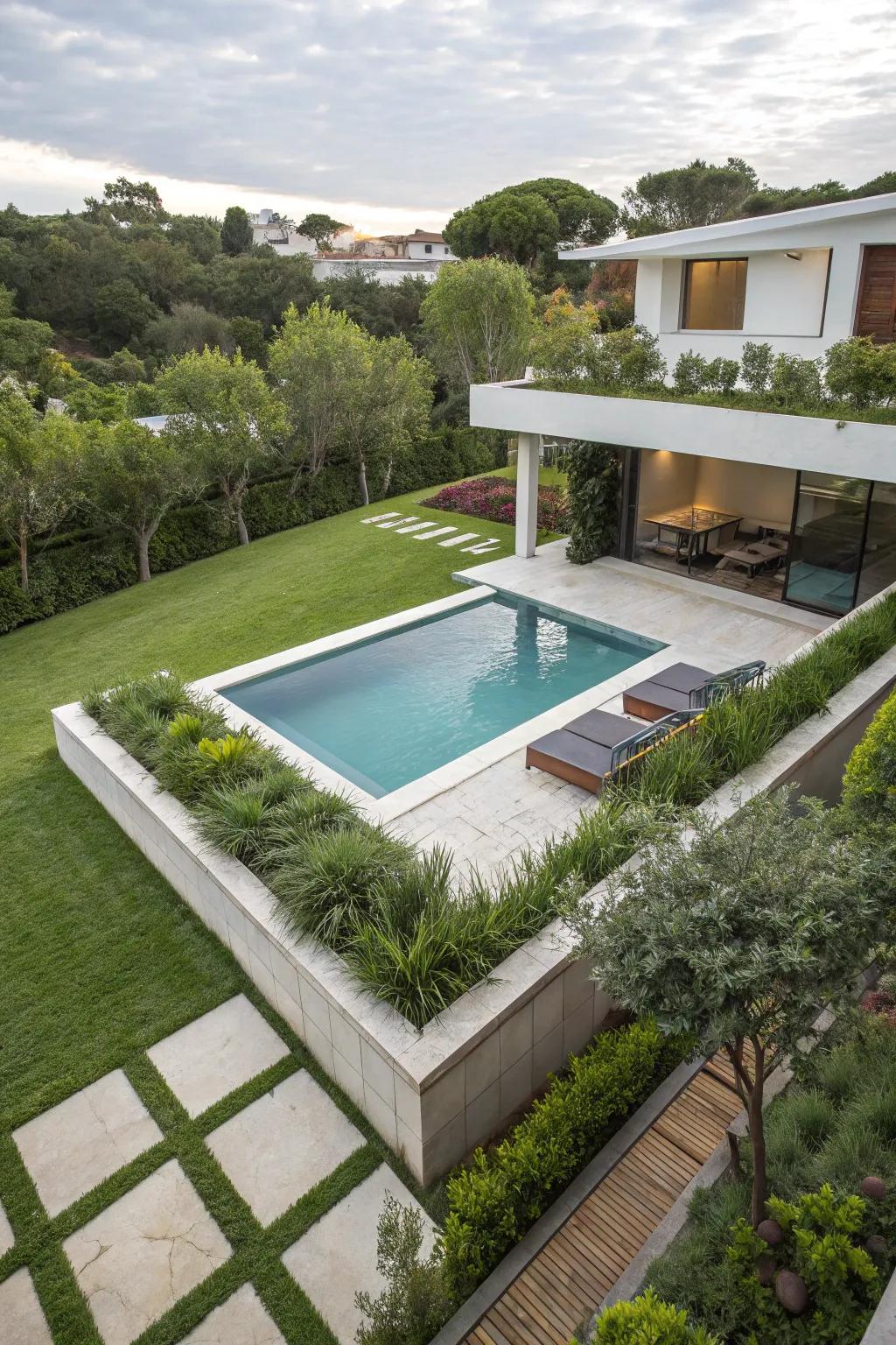 A pool with a unique shape really makes your yard stand out.