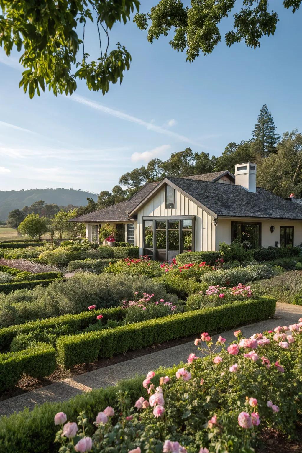 Landscaping that accentuates architectural splendor