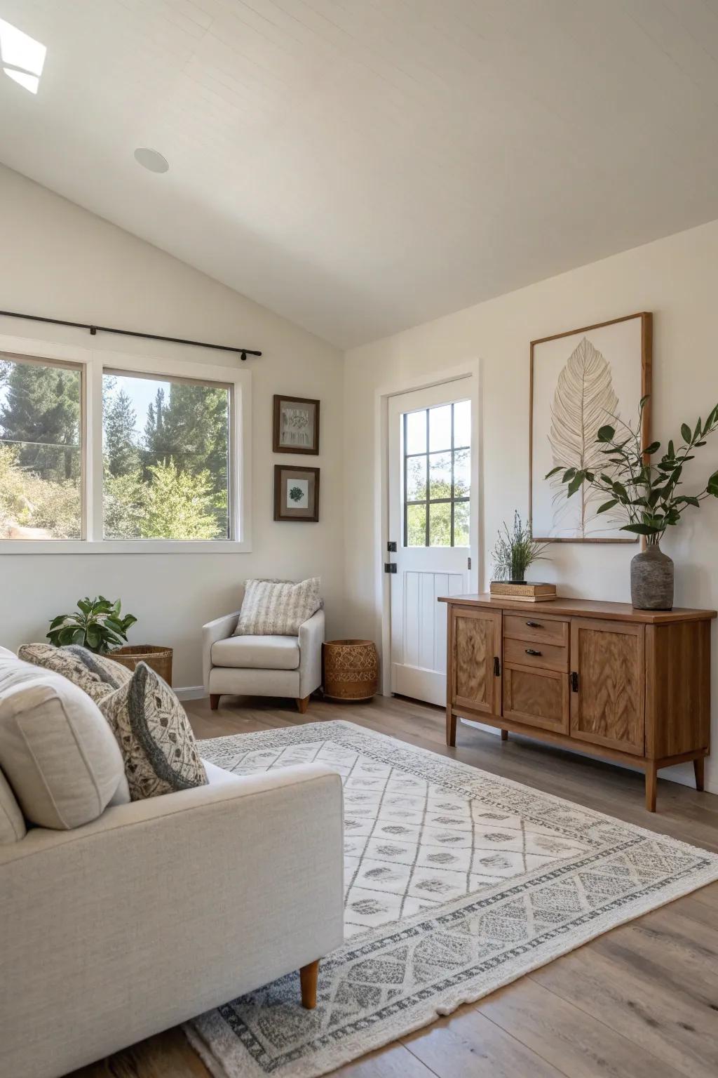 Understated decor crafts a serene and uncluttered ADU environment.