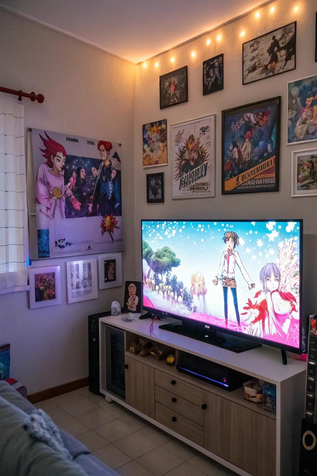 A dedicated watching corner enriches the animated entertainment.