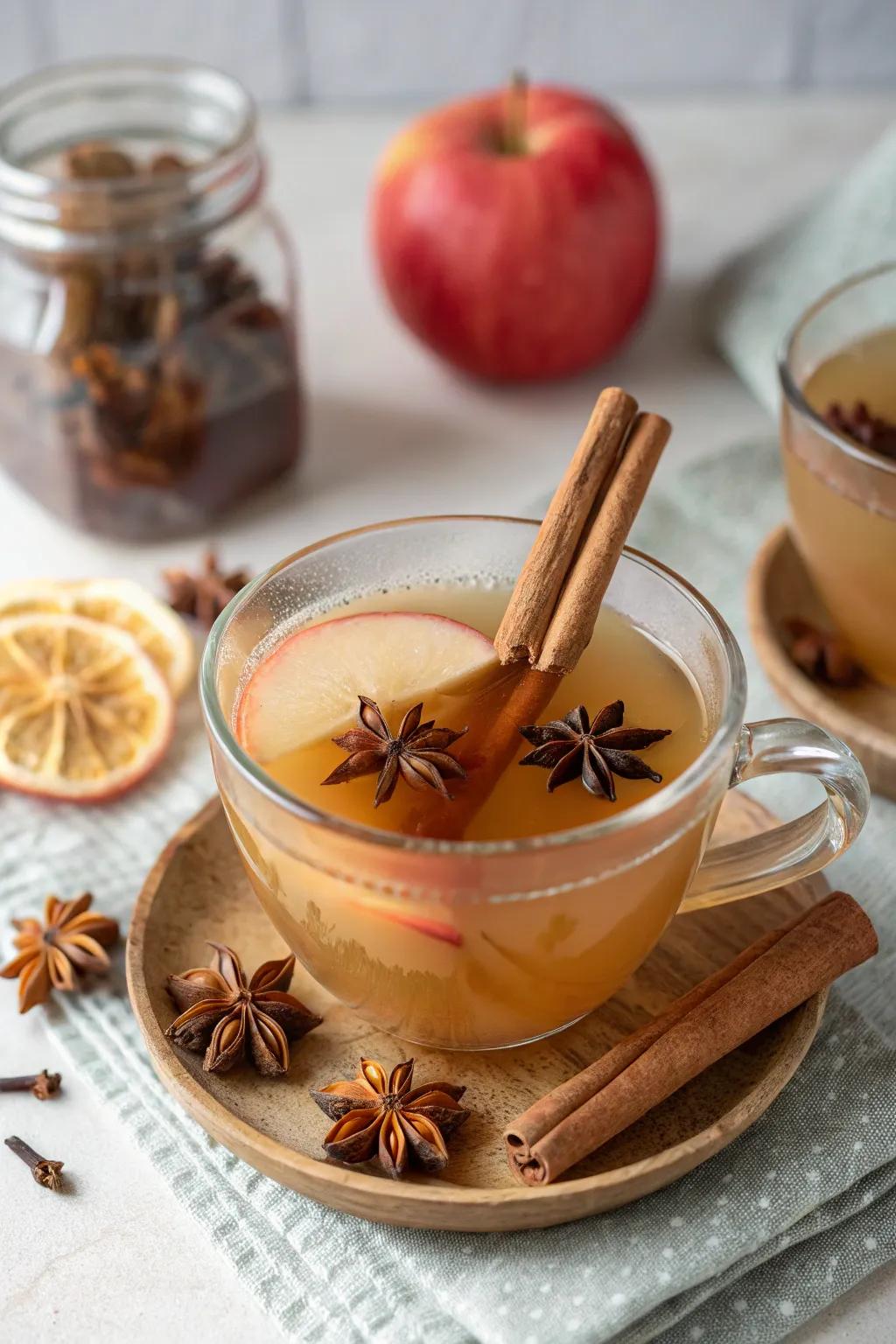 Chai spices impart warmth to apple cider punch.