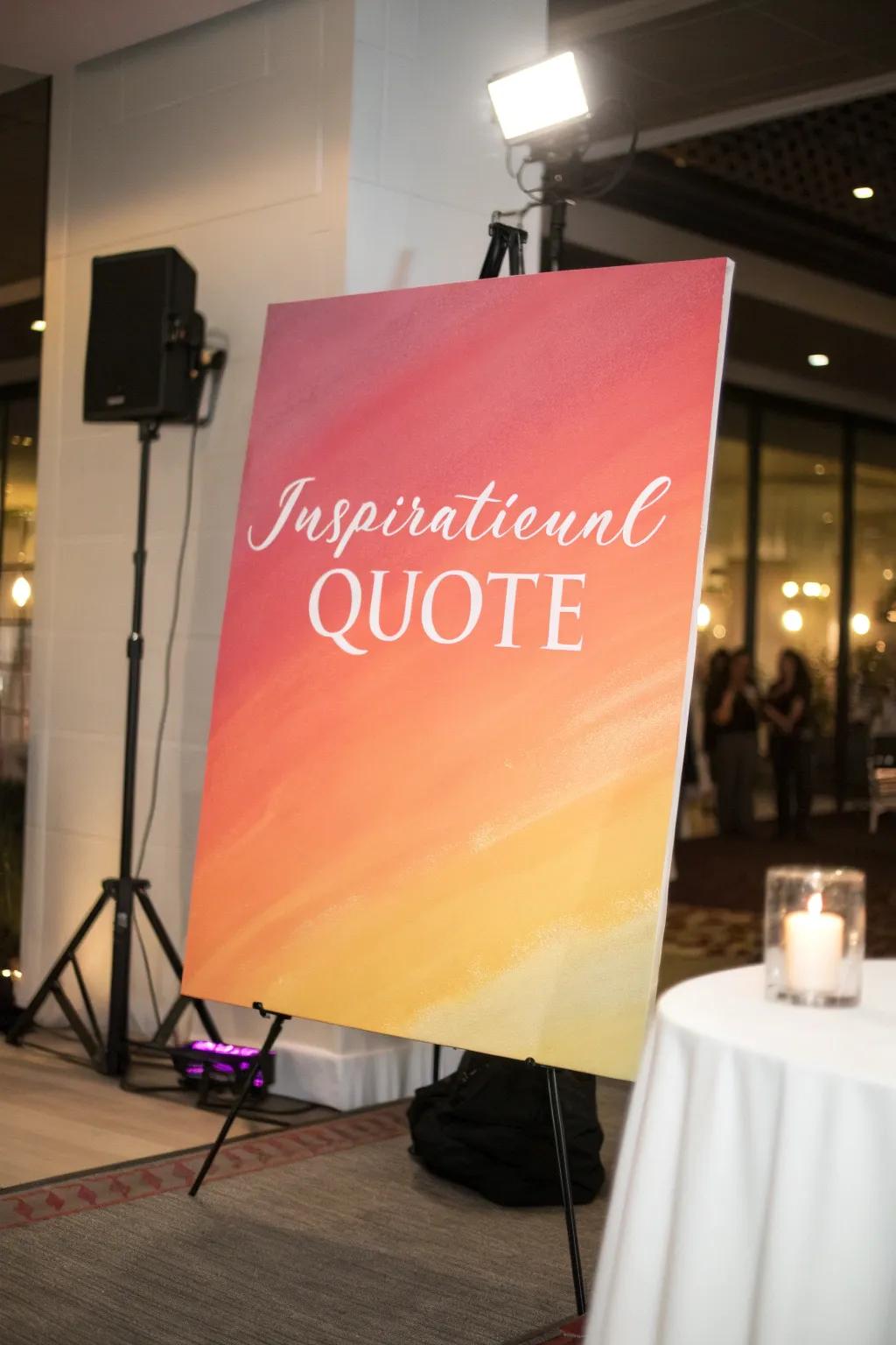Inspire your surroundings with a personalized quote in your artwork.