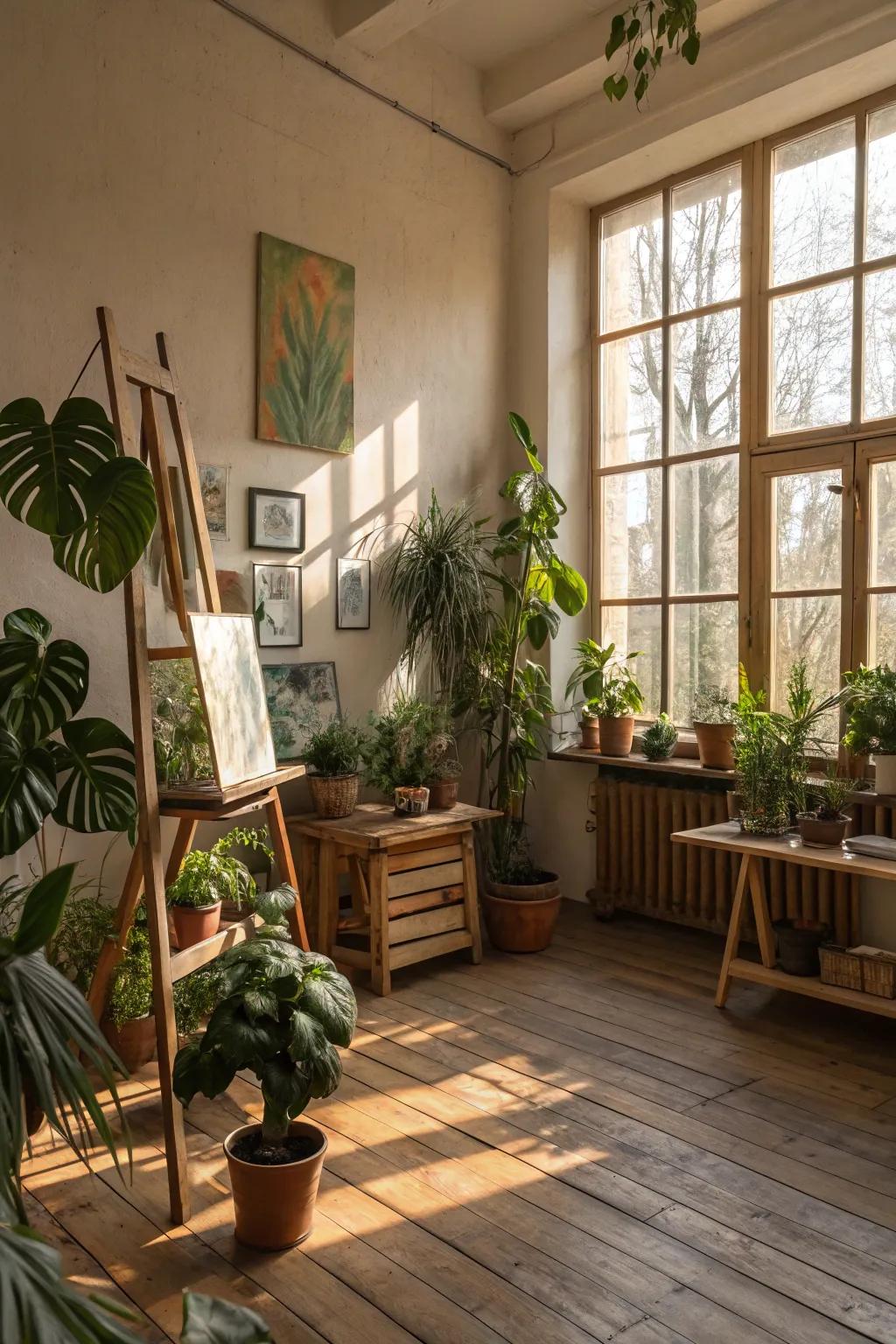 Nature brings calmness to your creative space.