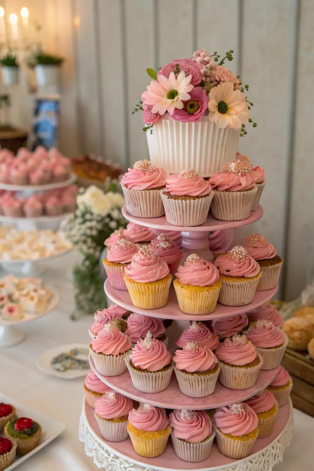 Sweet and fashionable small cake centerpiece.