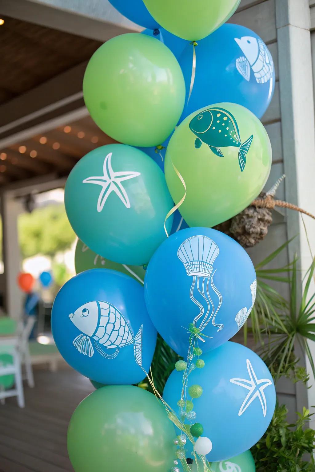 An ocean depths motif begets an enchanting vista.