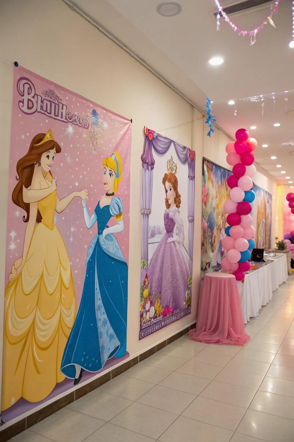 Character art installations bring beloved princesses into the heart of the celebration.