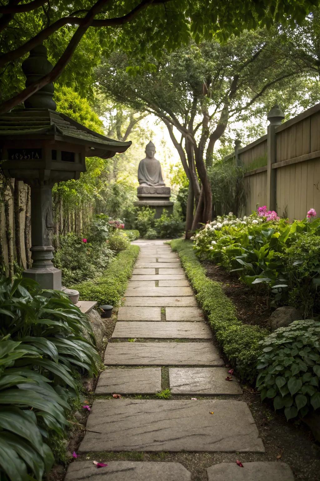 A stone walkway invites aware walking and thought.