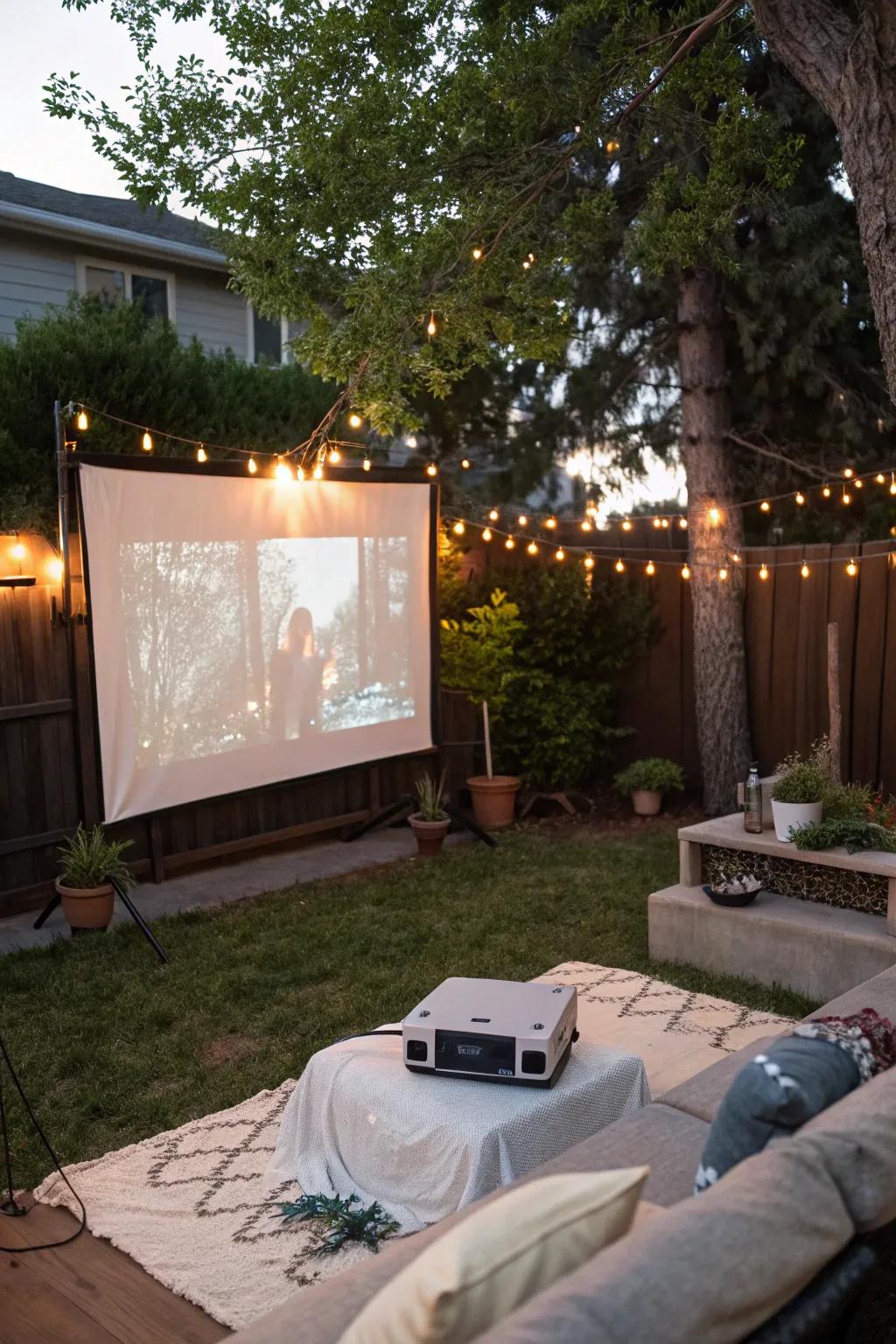 An outside cinema injects the charm of movies into your backyard.