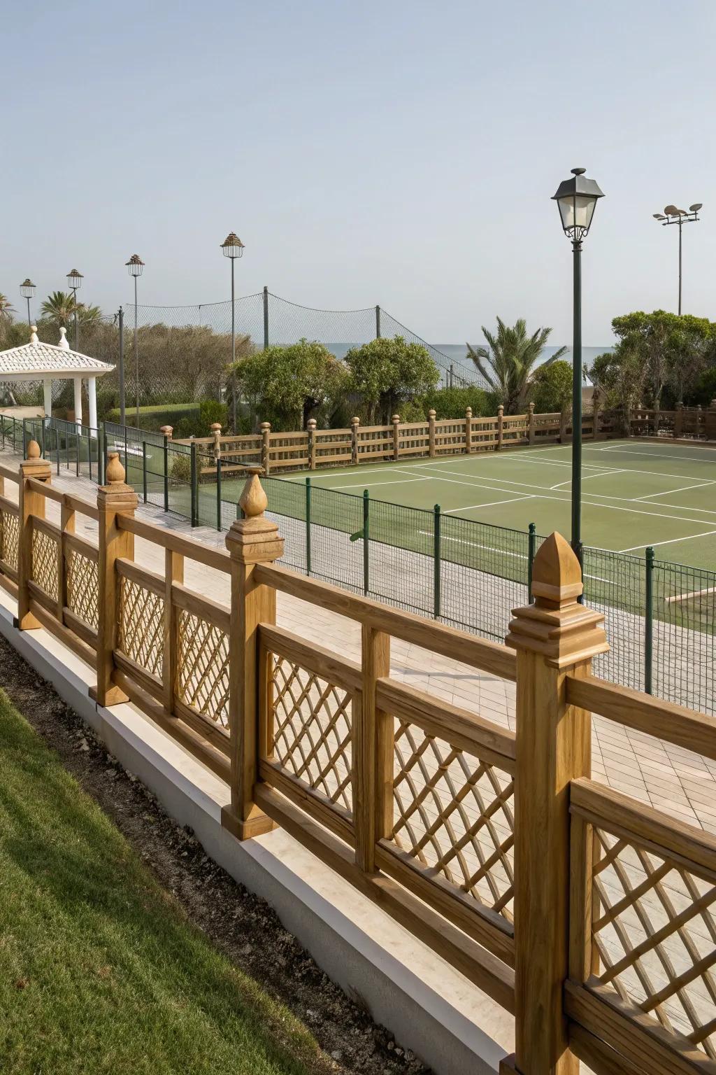 Your backyard sports court gains safety and style from fencing.
