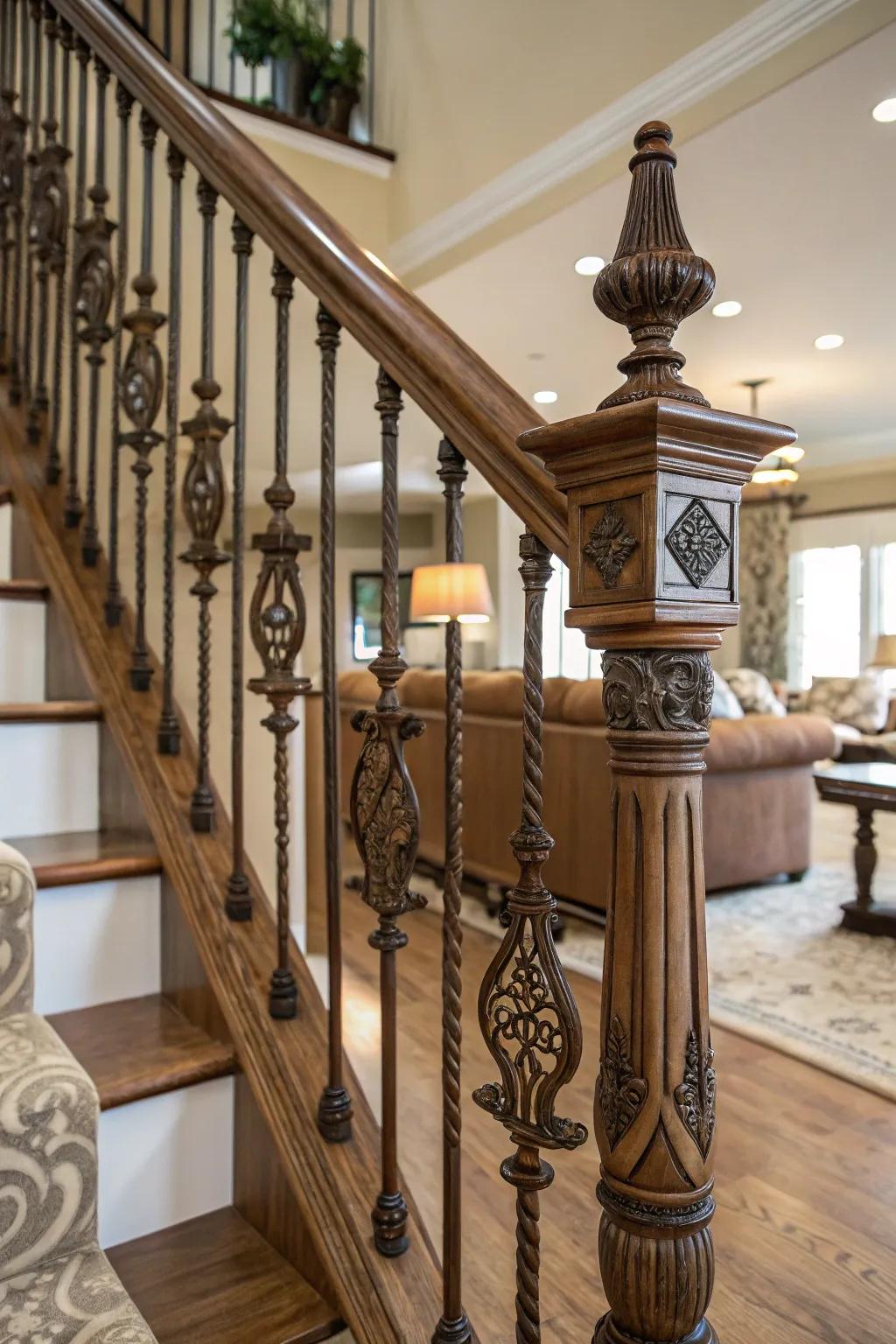 Artistic allure with ornamental posts.