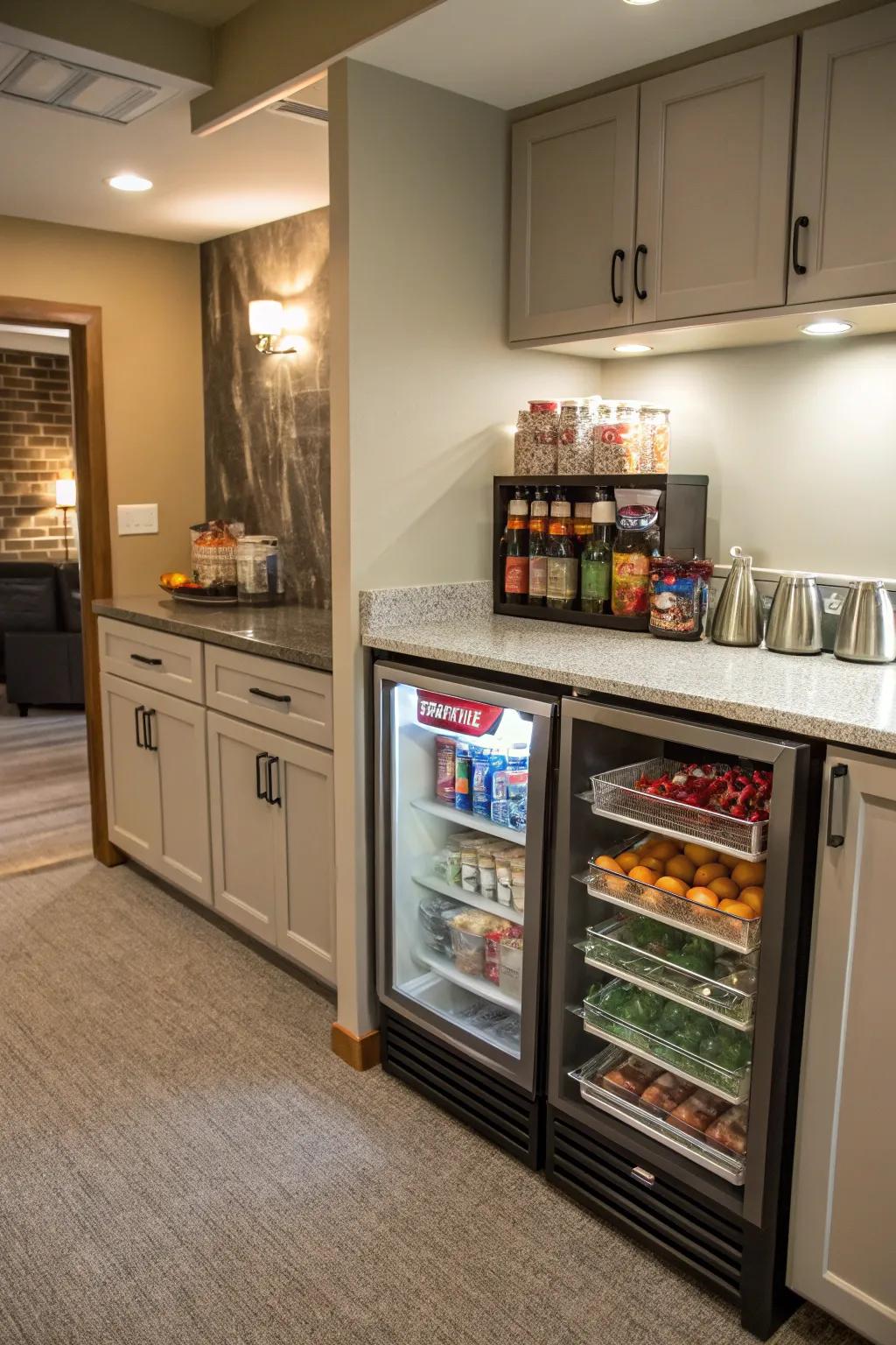 A snack stop makes your kitchenette a handy hub for quick bites.