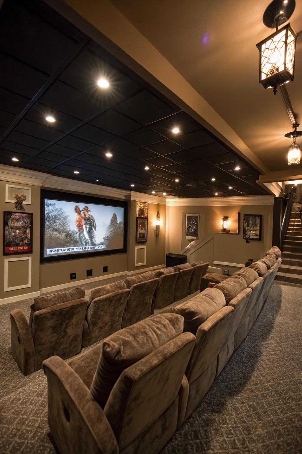Multi-level seating provides optimal views and enhances the theater experience.